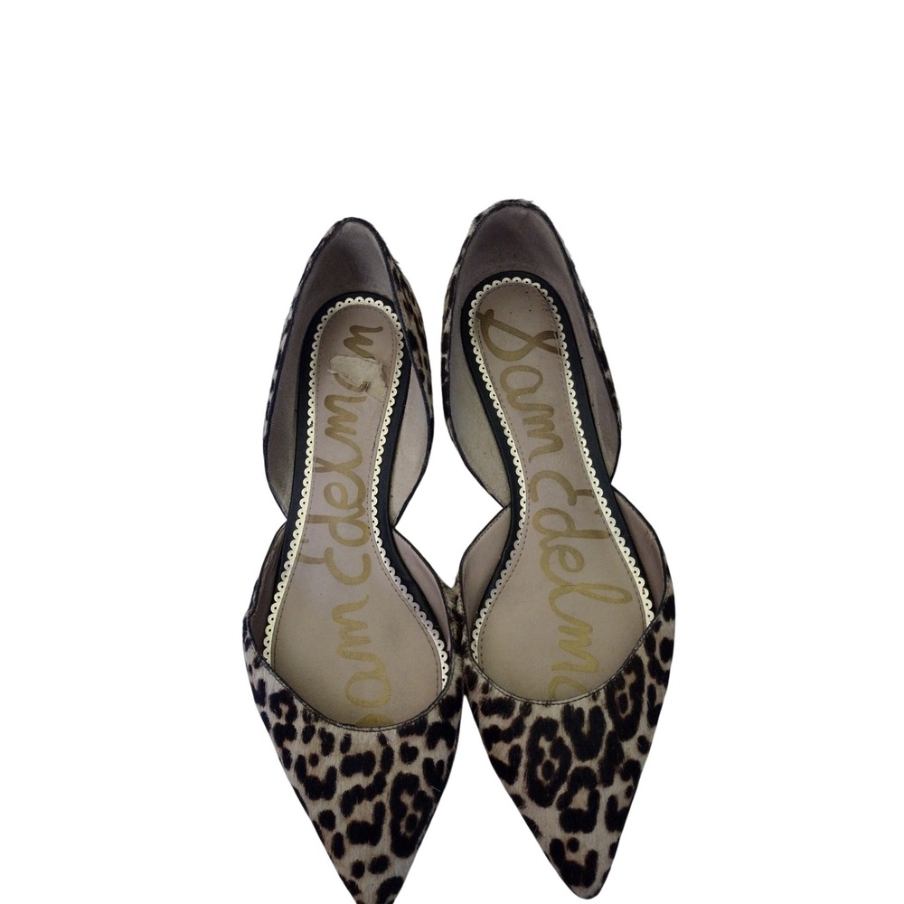 Sam Edelman Rodney Leopard Calf Hair D'Orsay Flats Women's Size 9 Shoes